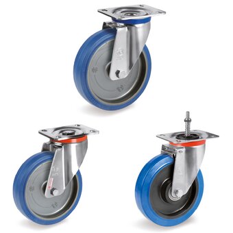 Wielen van elastisch rubber